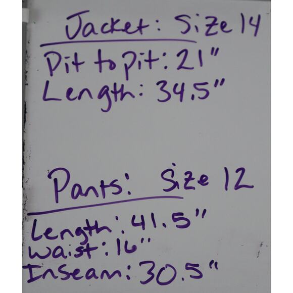 NWT Microsuede Purple Pant Suit Embroidered Floral Bootcut Long Jacket Set 12 - Picture 6 of 9